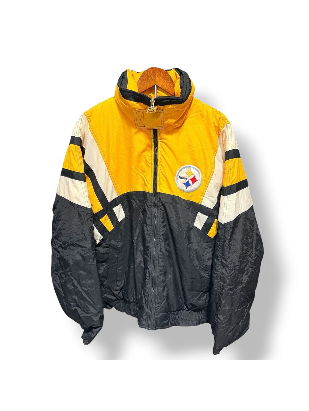 Vintage Pittsburgh Steelers Game Day Turbo Zone Jacket L Large NFL 90s
